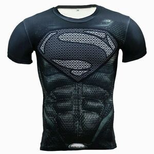 Superman small short sleeve shirt gray black